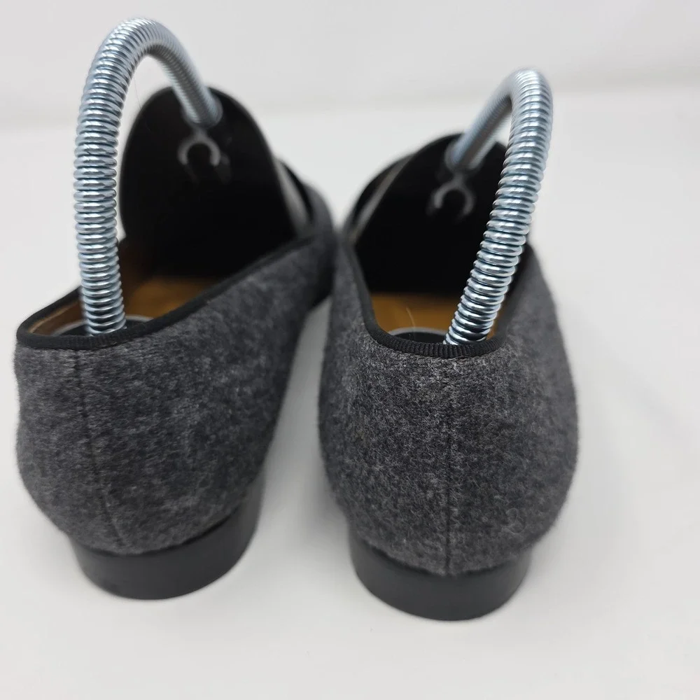 Lauren Ralph Lauren Loafer Shoes Womens 6B Charcoal Gray Signature Monogram